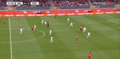 半场战报:比利时1-0突尼斯,特罗萨德破门,多库送助攻